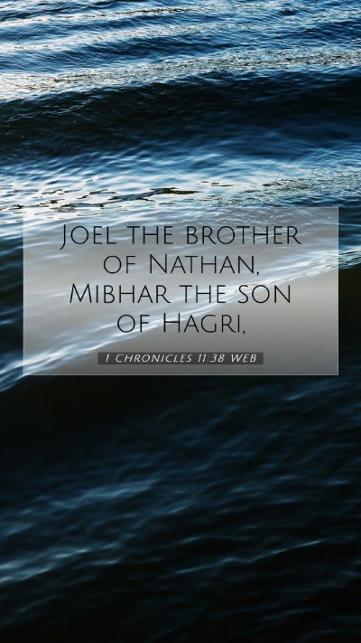 Picture 07 - 1 Chronicles 11:38 WEB Mobile Phone Wallpaper - Joel the brother of Nathan, Mibhar the son of - Mobile Bible Verse Wallpaper