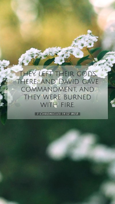 Picture 07 - 1 Chronicles 14:12 WEB Mobile Phone Wallpaper - They left their gods there; and David gave - Mobile Bible Verse Wallpaper