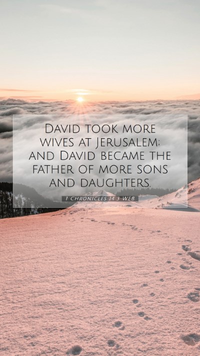 Picture 07 - 1 Chronicles 14:3 WEB Mobile Phone Wallpaper - David took more wives at Jerusalem; and David - Mobile Bible Verse Wallpaper