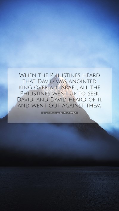 Picture 07 - 1 Chronicles 14:8 WEB Mobile Phone Wallpaper - When the Philistines heard that David was - Mobile Bible Verse Wallpaper