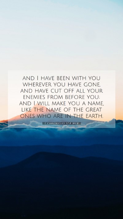 Picture 07 - 1 Chronicles 17:8 WEB Mobile Phone Wallpaper - and I have been with you wherever you have gone, - Mobile Bible Verse Wallpaper