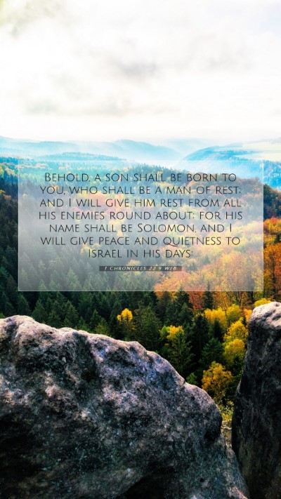 Picture 07 - 1 Chronicles 22:9 WEB Mobile Phone Wallpaper - Behold, a son shall be born to you, who shall be - Mobile Bible Verse Wallpaper