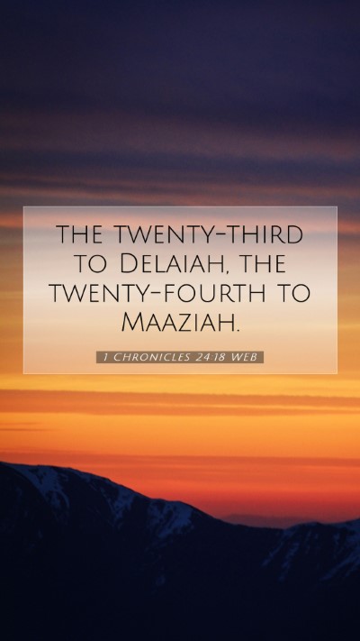 Picture 07 - 1 Chronicles 24:18 WEB Mobile Phone Wallpaper - the twenty-third to Delaiah, the twenty-fourth to - Mobile Bible Verse Wallpaper