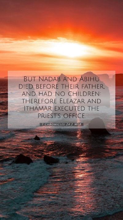 Picture 07 - 1 Chronicles 24:2 WEB Mobile Phone Wallpaper - But Nadab and Abihu died before their father, and - Mobile Bible Verse Wallpaper