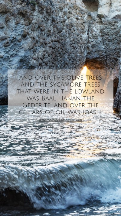 Picture 07 - 1 Chronicles 27:28 WEB Mobile Phone Wallpaper - and over the olive trees and the sycamore trees - Mobile Bible Verse Wallpaper