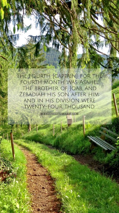 Picture 07 - 1 Chronicles 27:7 WEB Mobile Phone Wallpaper - The fourth [captain] for the fourth month was - Mobile Bible Verse Wallpaper