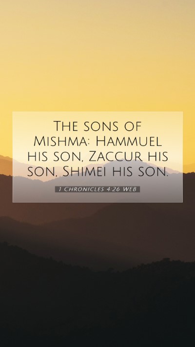 Picture 07 - 1 Chronicles 4:26 WEB Mobile Phone Wallpaper - The sons of Mishma: Hammuel his son, Zaccur his - Mobile Bible Verse Wallpaper