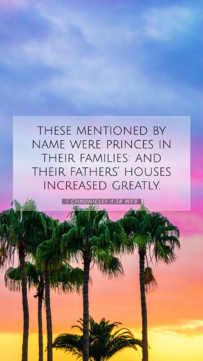 Picture 07 - 1 Chronicles 4:38 WEB Mobile Phone Wallpaper - these mentioned by name were princes in their - Mobile Bible Verse Wallpaper