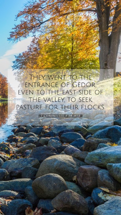 Picture 07 - 1 Chronicles 4:39 WEB Mobile Phone Wallpaper - They went to the entrance of Gedor, even to the - Mobile Bible Verse Wallpaper