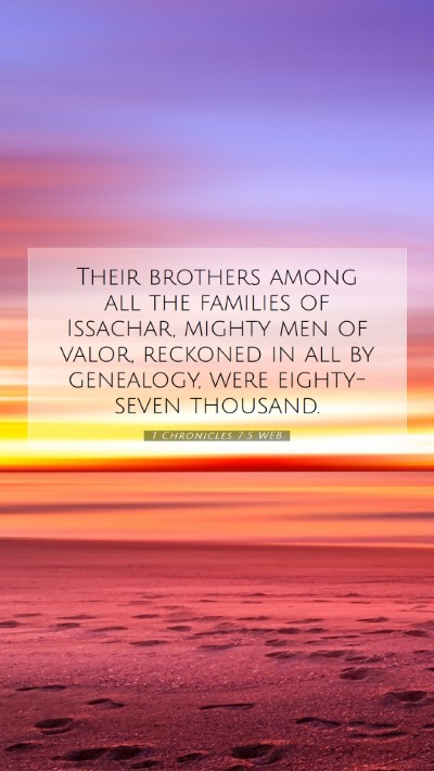 Picture 07 - 1 Chronicles 7:5 WEB Mobile Phone Wallpaper - Their brothers among all the families of - Mobile Bible Verse Wallpaper