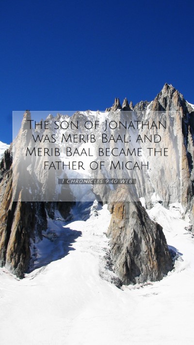 Picture 07 - 1 Chronicles 9:40 WEB Mobile Phone Wallpaper - The son of Jonathan was Merib Baal; and Merib - Mobile Bible Verse Wallpaper