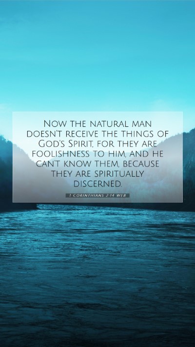 Picture 07 - 1 Corinthians 2:14 WEB Mobile Phone Wallpaper - Now the natural man doesn't receive the things of - Mobile Bible Verse Wallpaper