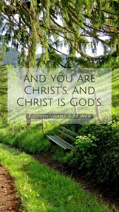 Picture 07 - 1 Corinthians 3:23 WEB Mobile Phone Wallpaper - and you are Christ's, and Christ is - Mobile Bible Verse Wallpaper
