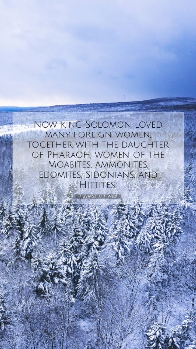 Picture 07 - 1 Kings 11:1 WEB Mobile Phone Wallpaper - Now king Solomon loved many foreign women, - Mobile Bible Verse Wallpaper