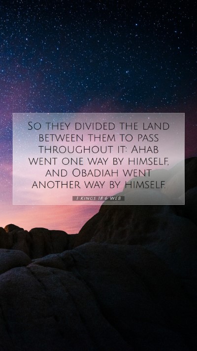 Picture 07 - 1 Kings 18:6 WEB Mobile Phone Wallpaper - So they divided the land between them to pass - Mobile Bible Verse Wallpaper