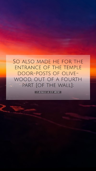 Picture 07 - 1 Kings 6:33 WEB Mobile Phone Wallpaper - So also made he for the entrance of the temple - Mobile Bible Verse Wallpaper