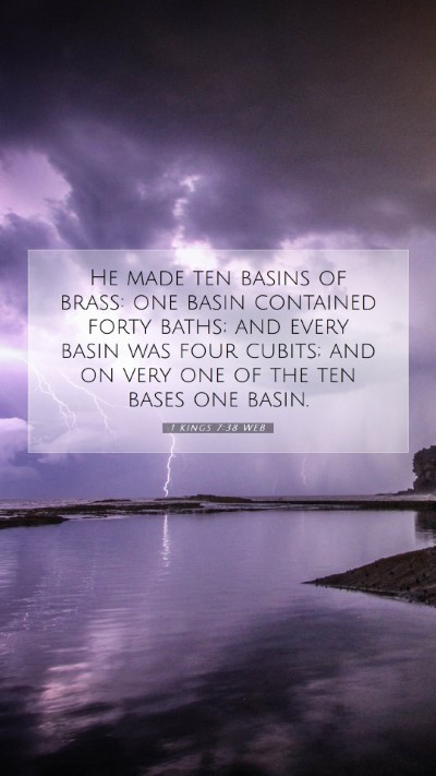 Picture 07 - 1 Kings 7:38 WEB Mobile Phone Wallpaper - He made ten basins of brass: one basin contained - Mobile Bible Verse Wallpaper