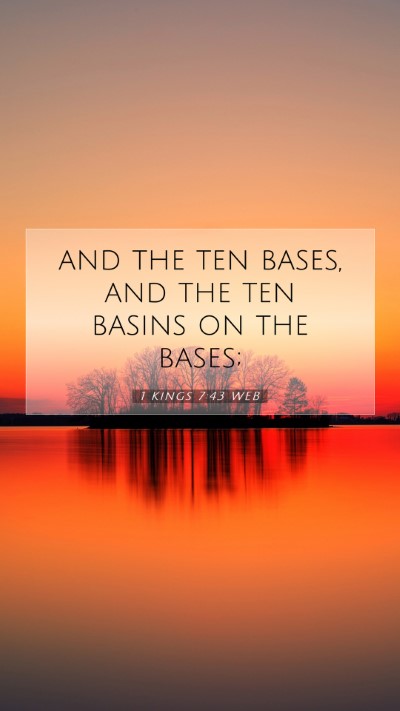 Picture 07 - 1 Kings 7:43 WEB Mobile Phone Wallpaper - and the ten bases, and the ten basins on the - Mobile Bible Verse Wallpaper