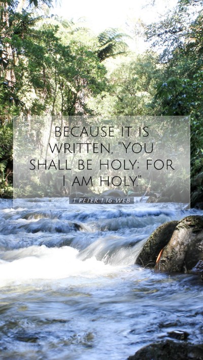 Picture 07 - 1 Peter 1:16 WEB Mobile Phone Wallpaper - because it is written, 