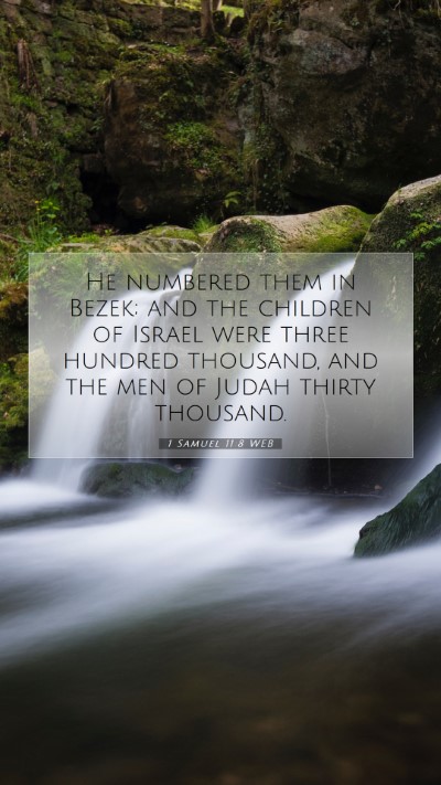 Picture 07 - 1 Samuel 11:8 WEB Mobile Phone Wallpaper - He numbered them in Bezek; and the children of - Mobile Bible Verse Wallpaper