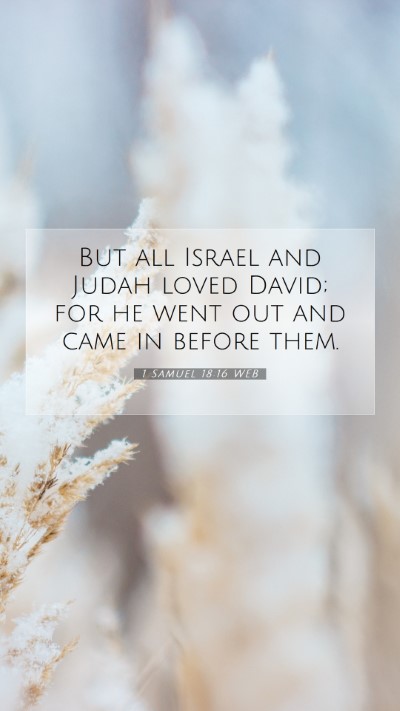 Picture 07 - 1 Samuel 18:16 WEB Mobile Phone Wallpaper - But all Israel and Judah loved David; for he went - Mobile Bible Verse Wallpaper