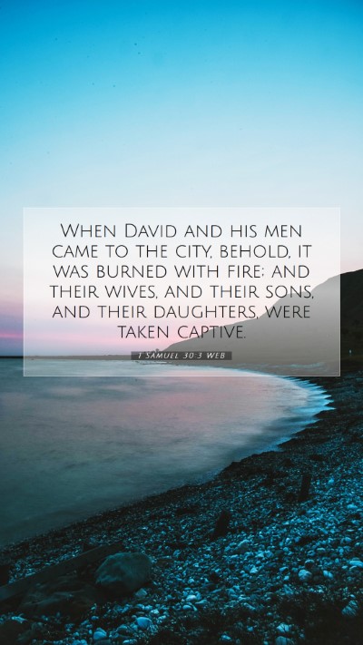 Picture 07 - 1 Samuel 30:3 WEB Mobile Phone Wallpaper - When David and his men came to the city, behold, - Mobile Bible Verse Wallpaper