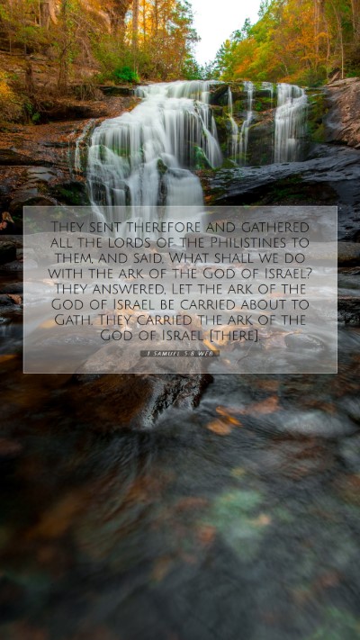 Picture 07 - 1 Samuel 5:8 WEB Mobile Phone Wallpaper - They sent therefore and gathered all the lords of - Mobile Bible Verse Wallpaper