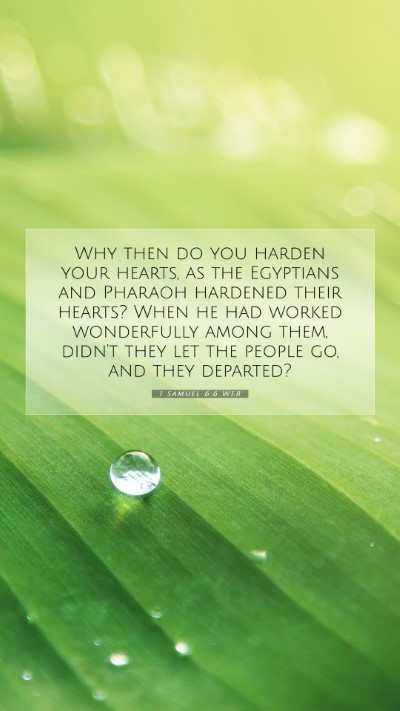 Picture 07 - 1 Samuel 6:6 WEB Mobile Phone Wallpaper - Why then do you harden your hearts, as the - Mobile Bible Verse Wallpaper