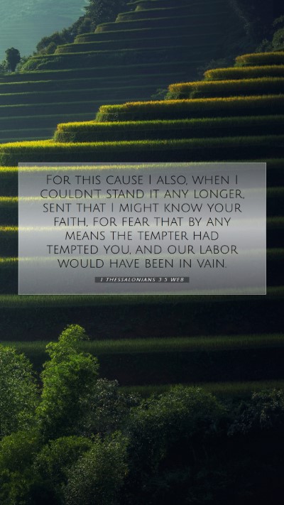 Picture 07 - 1 Thessalonians 3:5 WEB Mobile Phone Wallpaper - For this cause I also, when I couldn't stand it - Mobile Bible Verse Wallpaper