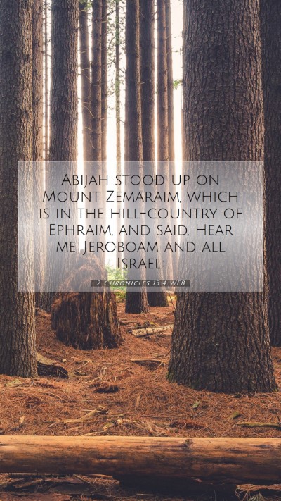 Picture 07 - 2 Chronicles 13:4 WEB Mobile Phone Wallpaper - Abijah stood up on Mount Zemaraim, which is in - Mobile Bible Verse Wallpaper