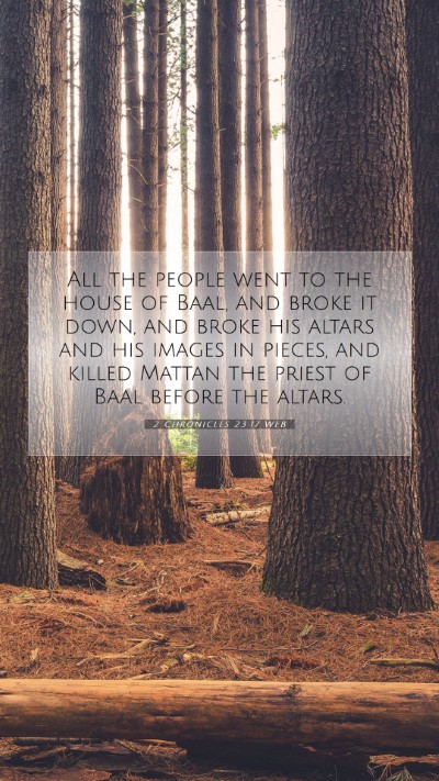 Picture 07 - 2 Chronicles 23:17 WEB Mobile Phone Wallpaper - All the people went to the house of Baal, and - Mobile Bible Verse Wallpaper