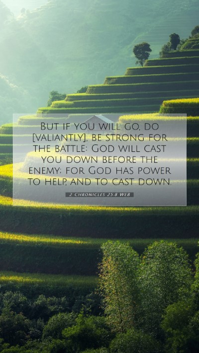 Picture 07 - 2 Chronicles 25:8 WEB Mobile Phone Wallpaper - But if you will go, do [valiantly], be strong for - Mobile Bible Verse Wallpaper