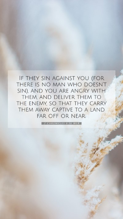 Picture 07 - 2 Chronicles 6:36 WEB Mobile Phone Wallpaper - If they sin against you (for there is no man who - Mobile Bible Verse Wallpaper