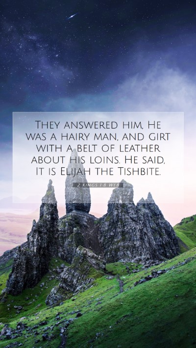 Picture 07 - 2 Kings 1:8 WEB Mobile Phone Wallpaper - They answered him, He was a hairy man, and girt - Mobile Bible Verse Wallpaper