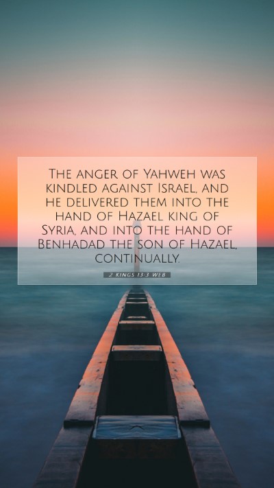 Picture 07 - 2 Kings 13:3 WEB Mobile Phone Wallpaper - The anger of Yahweh was kindled against Israel, - Mobile Bible Verse Wallpaper
