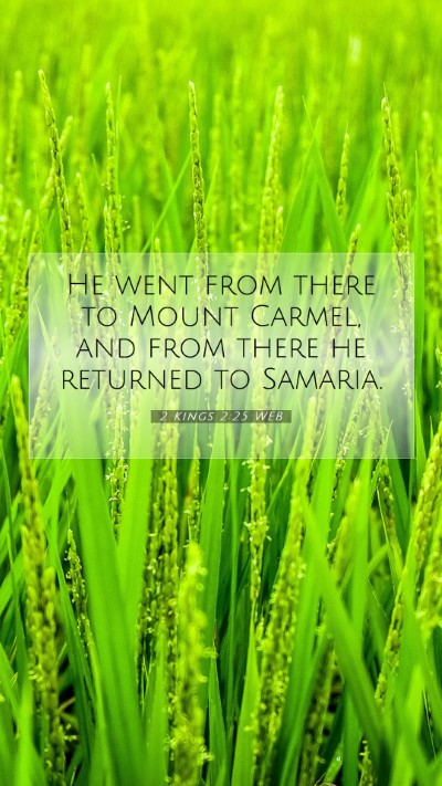 Picture 07 - 2 Kings 2:25 WEB Mobile Phone Wallpaper - He went from there to Mount Carmel, and from - Mobile Bible Verse Wallpaper