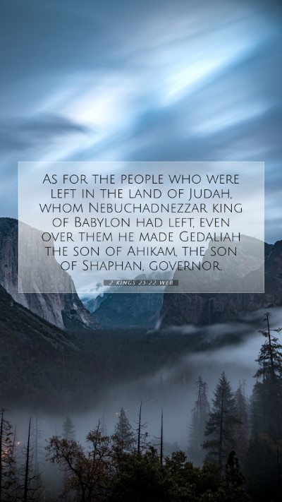 Picture 07 - 2 Kings 25:22 WEB Mobile Phone Wallpaper - As for the people who were left in the land of - Mobile Bible Verse Wallpaper