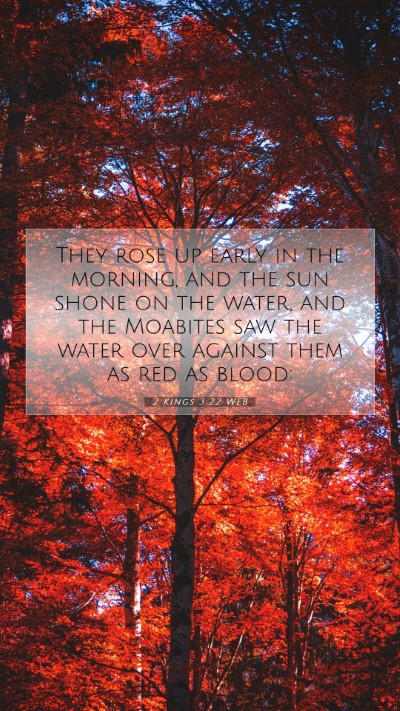 Picture 07 - 2 Kings 3:22 WEB Mobile Phone Wallpaper - They rose up early in the morning, and the sun - Mobile Bible Verse Wallpaper