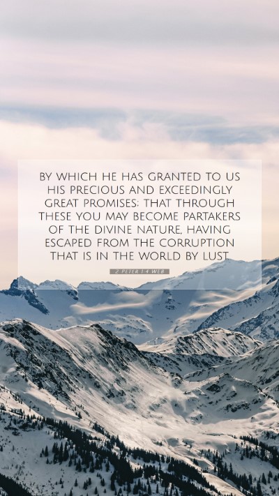 Picture 07 - 2 Peter 1:4 WEB Mobile Phone Wallpaper - by which he has granted to us his precious and - Mobile Bible Verse Wallpaper