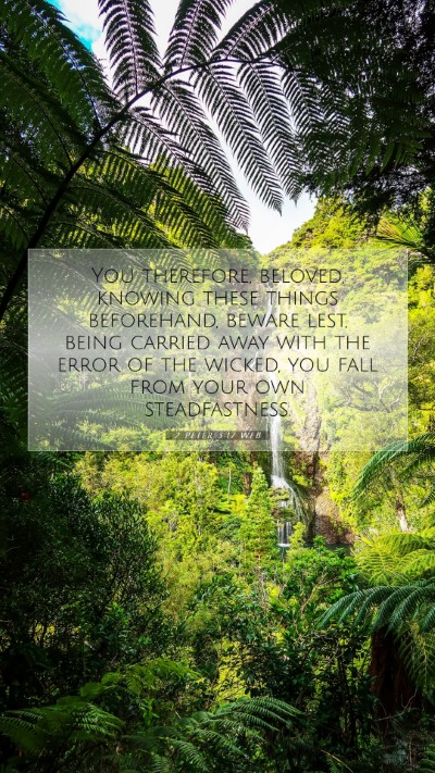 Picture 07 - 2 Peter 3:17 WEB Mobile Phone Wallpaper - You therefore, beloved, knowing these things - Mobile Bible Verse Wallpaper