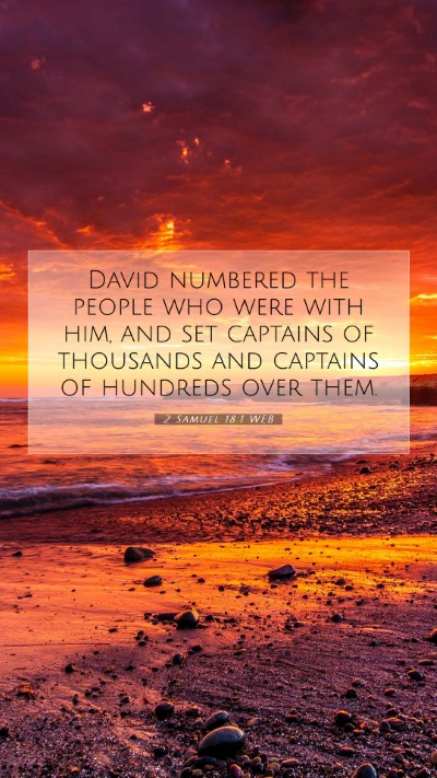 Picture 07 - 2 Samuel 18:1 WEB Mobile Phone Wallpaper - David numbered the people who were with him, and - Mobile Bible Verse Wallpaper