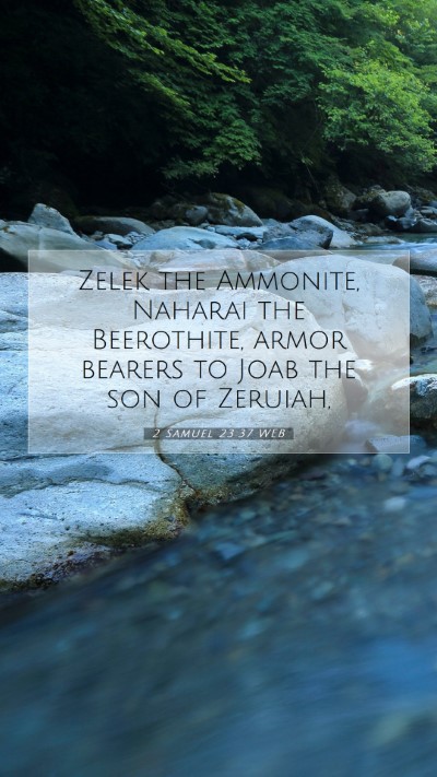 Picture 07 - 2 Samuel 23:37 WEB Mobile Phone Wallpaper - Zelek the Ammonite, Naharai the Beerothite, armor - Mobile Bible Verse Wallpaper
