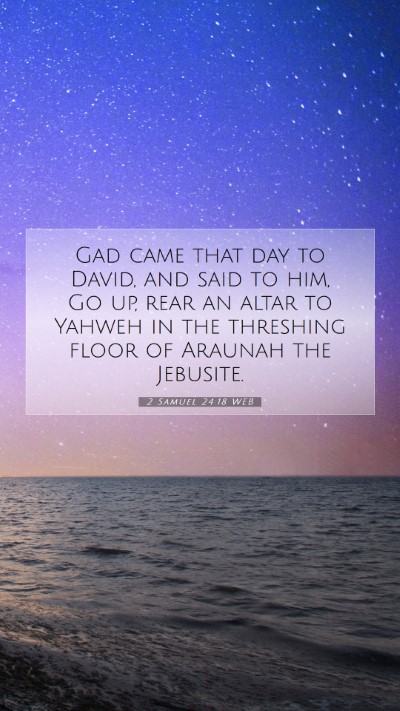 Picture 07 - 2 Samuel 24:18 WEB Mobile Phone Wallpaper - Gad came that day to David, and said to him, Go - Mobile Bible Verse Wallpaper