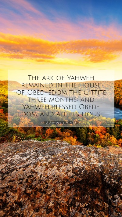 Picture 07 - 2 Samuel 6:11 WEB Mobile Phone Wallpaper - The ark of Yahweh remained in the house of - Mobile Bible Verse Wallpaper