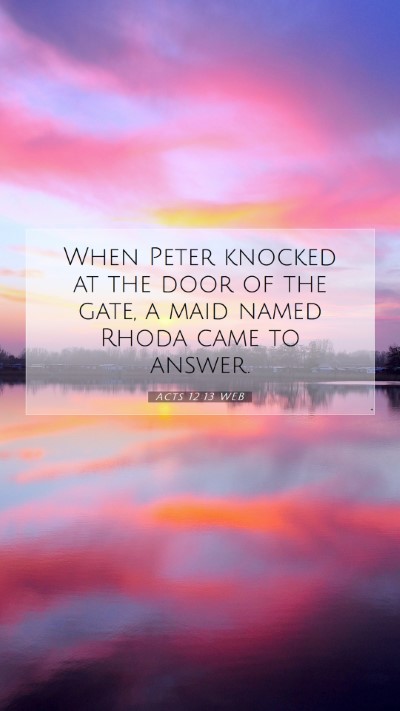 Picture 07 - Acts 12:13 WEB Mobile Phone Wallpaper - When Peter knocked at the door of the gate, a - Mobile Bible Verse Wallpaper