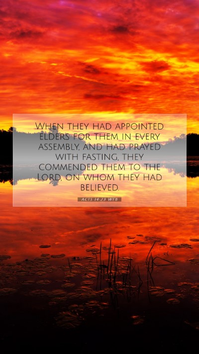 Picture 07 - Acts 14:23 WEB Mobile Phone Wallpaper - When they had appointed elders for them in every - Mobile Bible Verse Wallpaper