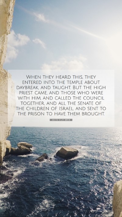 Picture 07 - Acts 5:21 WEB Mobile Phone Wallpaper - When they heard this, they entered into the - Mobile Bible Verse Wallpaper