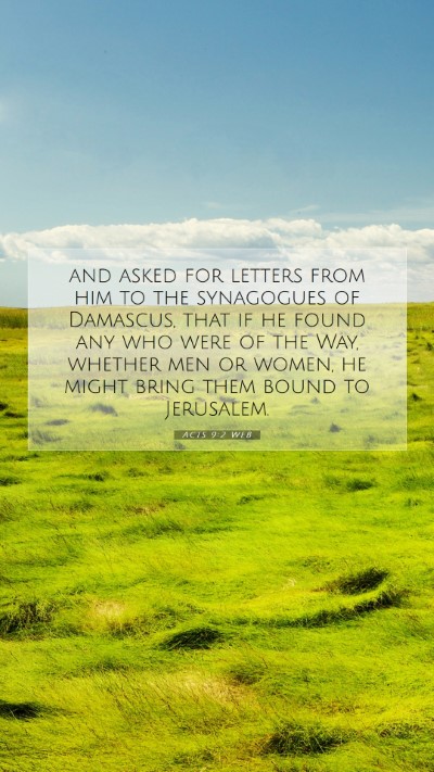 Picture 07 - Acts 9:2 WEB Mobile Phone Wallpaper - and asked for letters from him to the synagogues - Mobile Bible Verse Wallpaper