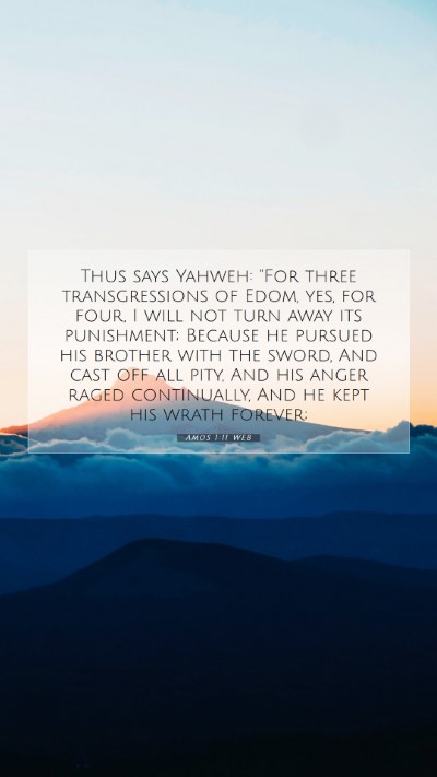 Picture 07 - Amos 1:11 WEB Mobile Phone Wallpaper - Thus says Yahweh: 