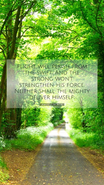 Picture 07 - Amos 2:14 WEB Mobile Phone Wallpaper - Flight will perish from the swift; And the strong - Mobile Bible Verse Wallpaper